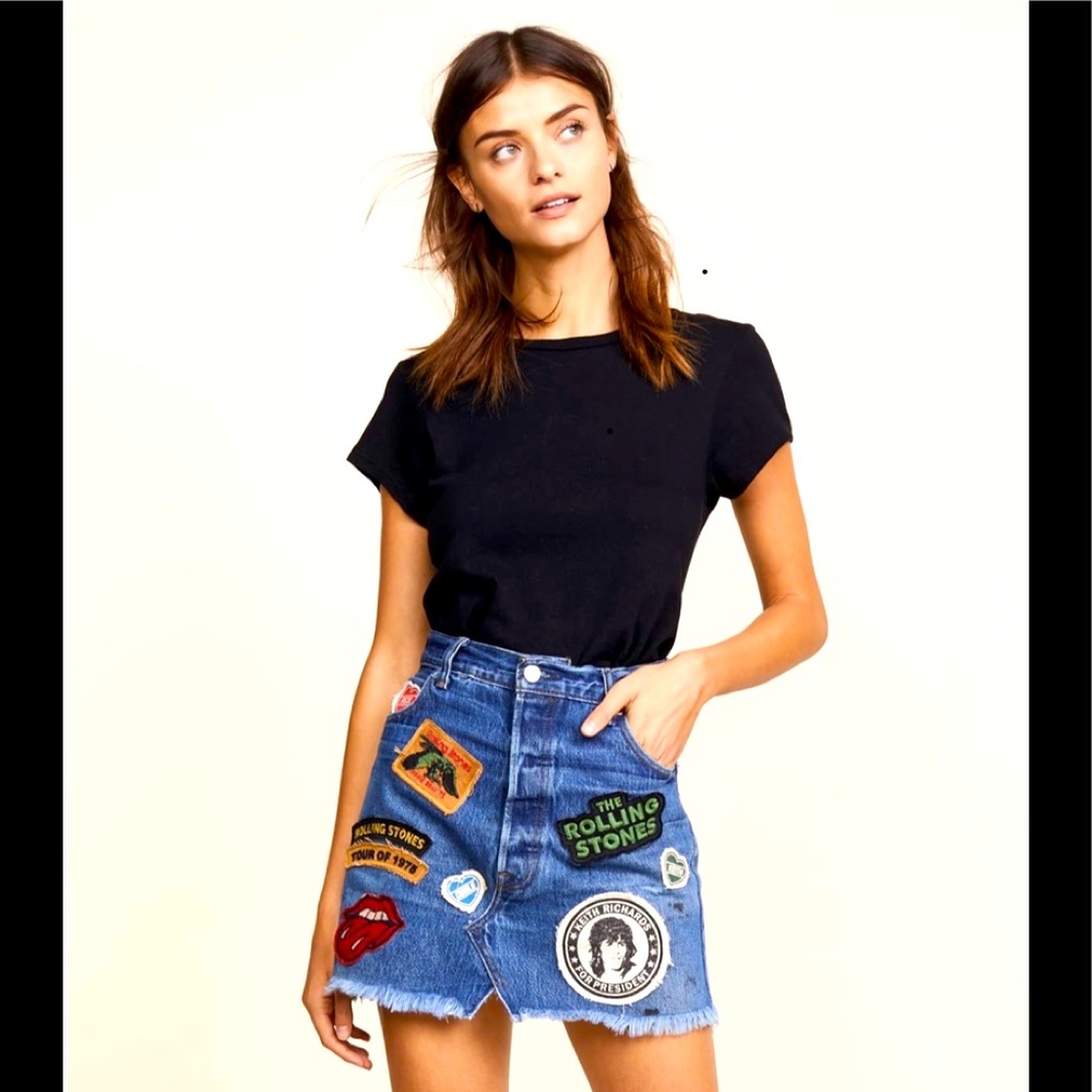 Madeworn Rolling Stones Denim Skirt (size small)